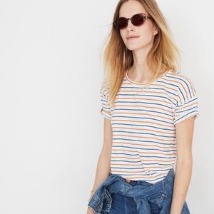 Madewell: red and blue striped whisper tee